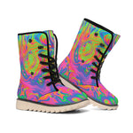 Psychedelic Bubble Print Winter Boots