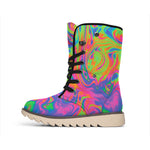 Psychedelic Bubble Print Winter Boots