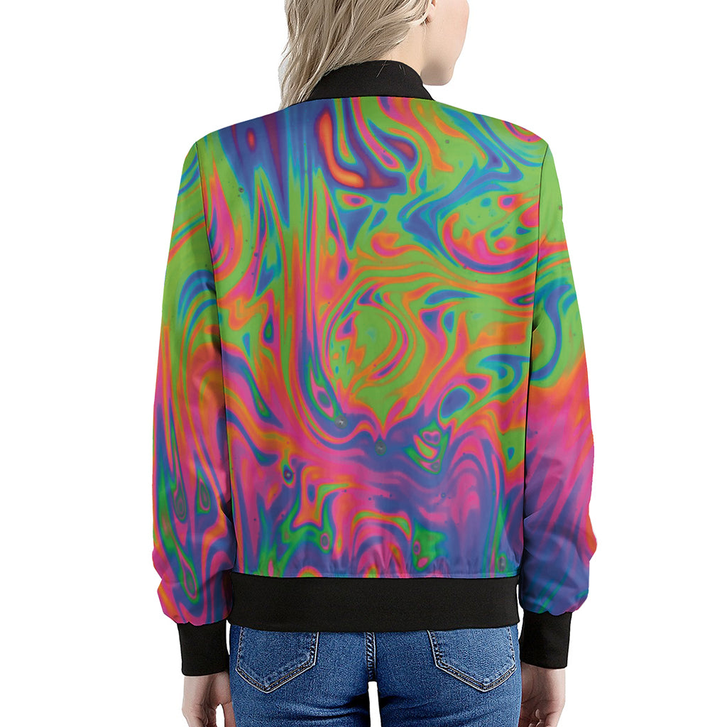 Psychedelic Bubble Print Women's Bomber Jacket