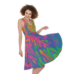 Psychedelic Bubble Print Women's Sleeveless Dress