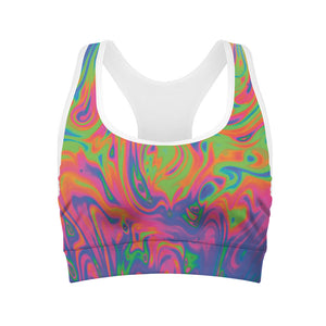 Psychedelic Bubble Print Women's Sports Bra