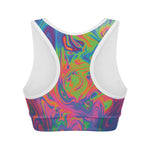 Psychedelic Bubble Print Women's Sports Bra