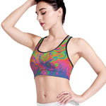 Psychedelic Bubble Print Women's Sports Bra