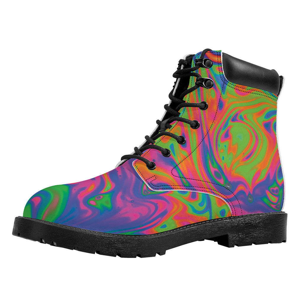 Psychedelic Bubble Print Work Boots