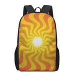 Psychedelic Burning Sun Print 17 Inch Backpack