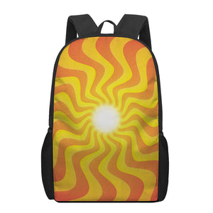 Psychedelic Burning Sun Print 17 Inch Backpack