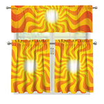 Psychedelic Burning Sun Print 3 Piece Kitchen Curtains