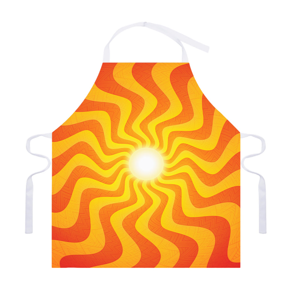 Psychedelic Burning Sun Print Adjustable Apron