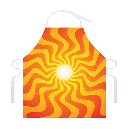 Psychedelic Burning Sun Print Adjustable Apron