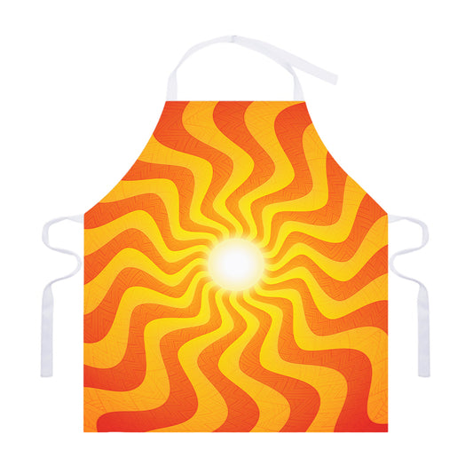 Psychedelic Burning Sun Print Adjustable Apron