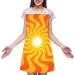 Psychedelic Burning Sun Print Adjustable Apron