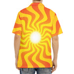 Psychedelic Burning Sun Print Aloha Shirt