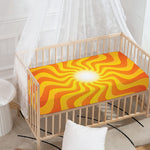 Psychedelic Burning Sun Print Baby Crib Sheet