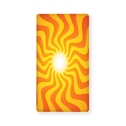 Psychedelic Burning Sun Print Baby Crib Sheet
