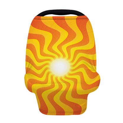 Psychedelic Burning Sun Print Baby Seat Cover