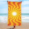 Psychedelic Burning Sun Print Beach Towel