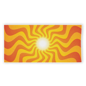 Psychedelic Burning Sun Print Beach Towel