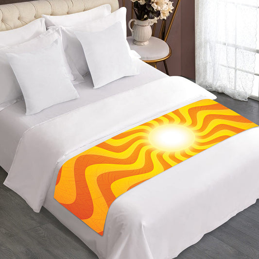 Psychedelic Burning Sun Print Bed Runner