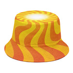 Psychedelic Burning Sun Print Bucket Hat