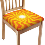 Psychedelic Burning Sun Print Chair Cushion Cover