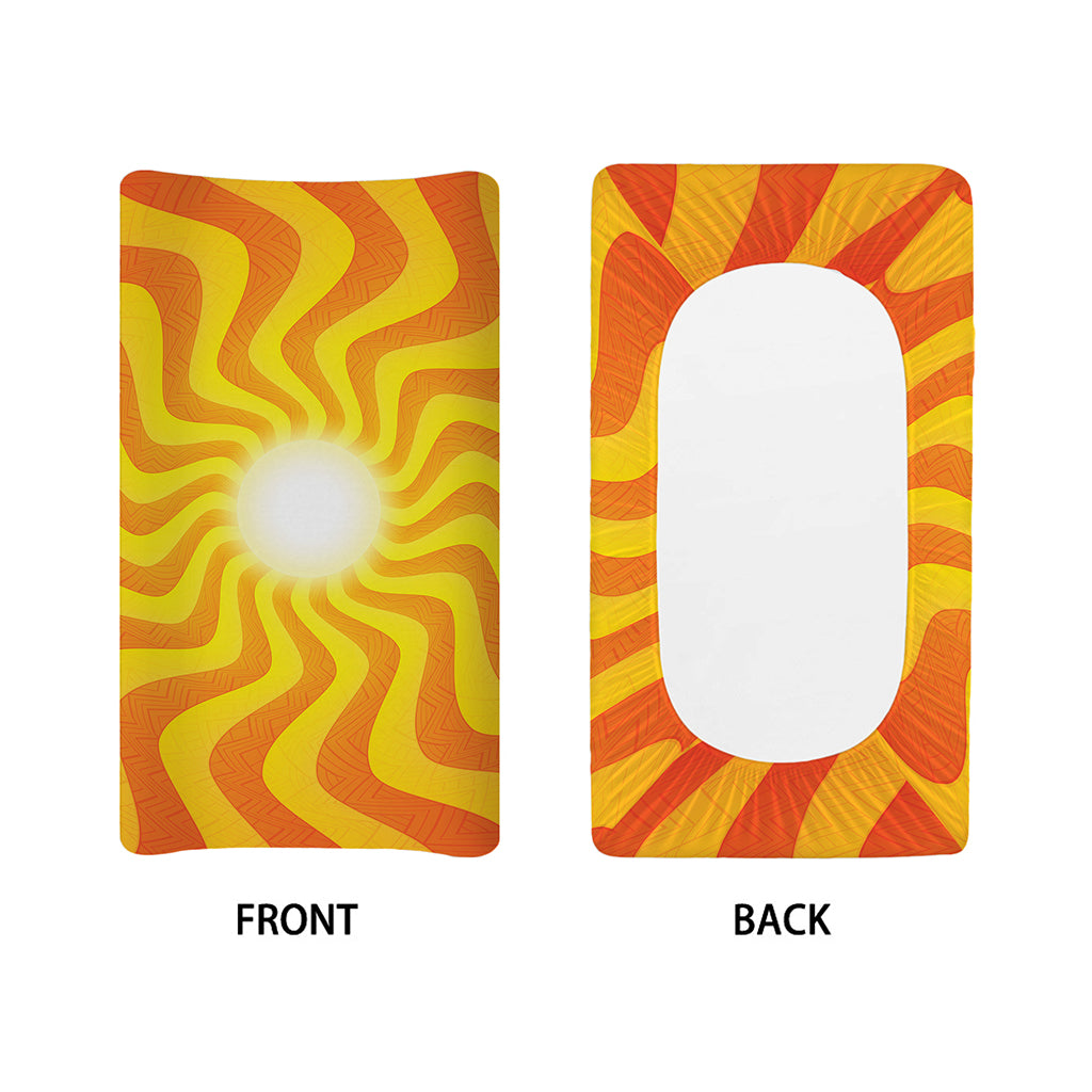Psychedelic Burning Sun Print Changing Pad Cover