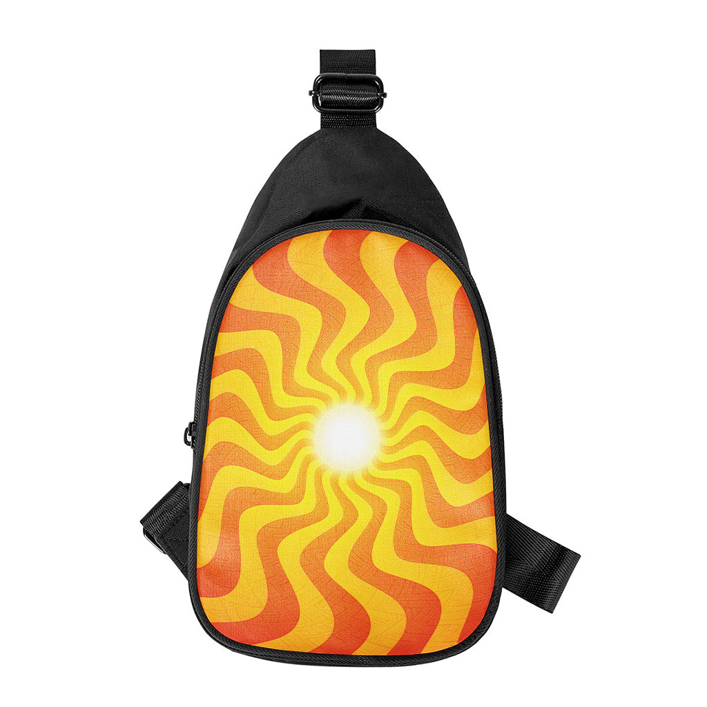 Psychedelic Burning Sun Print Chest Bag