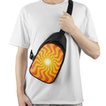 Psychedelic Burning Sun Print Chest Bag