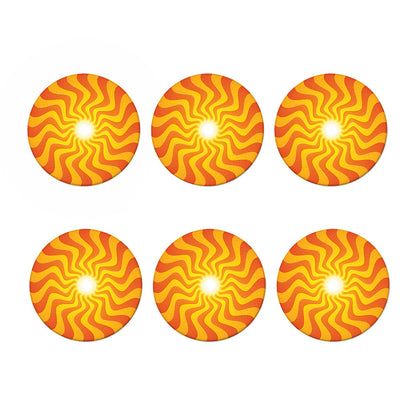 Psychedelic Burning Sun Print Coaster Set