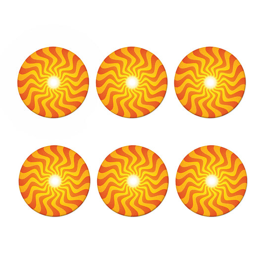 Psychedelic Burning Sun Print Coaster Set