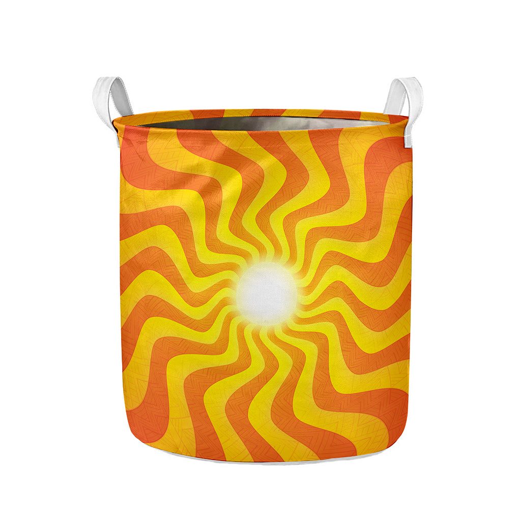 Psychedelic Burning Sun Print Collapsible Laundry Basket