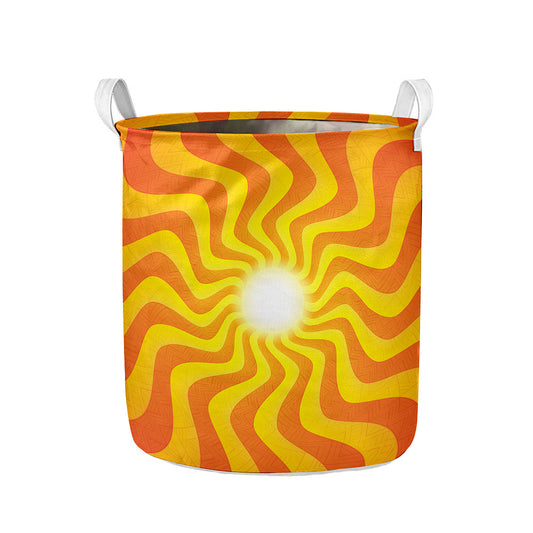 Psychedelic Burning Sun Print Collapsible Laundry Basket