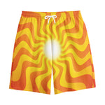 Psychedelic Burning Sun Print Cotton Shorts