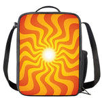 Psychedelic Burning Sun Print Crossbody Lunch Bag