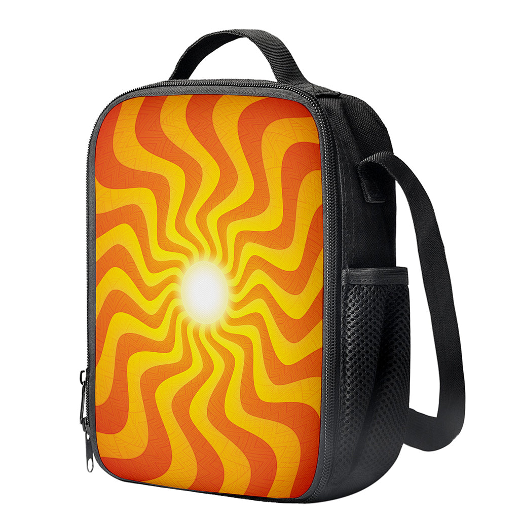 Psychedelic Burning Sun Print Crossbody Lunch Bag