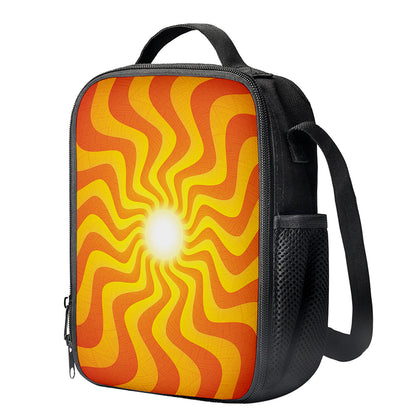 Psychedelic Burning Sun Print Crossbody Lunch Bag