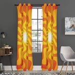 Psychedelic Burning Sun Print Curtain