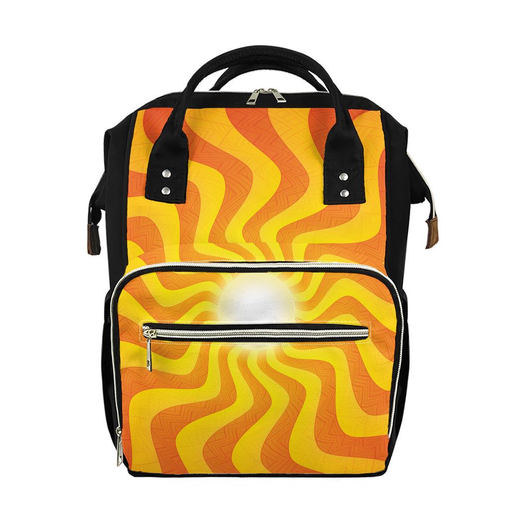 Psychedelic Burning Sun Print Diaper Bag