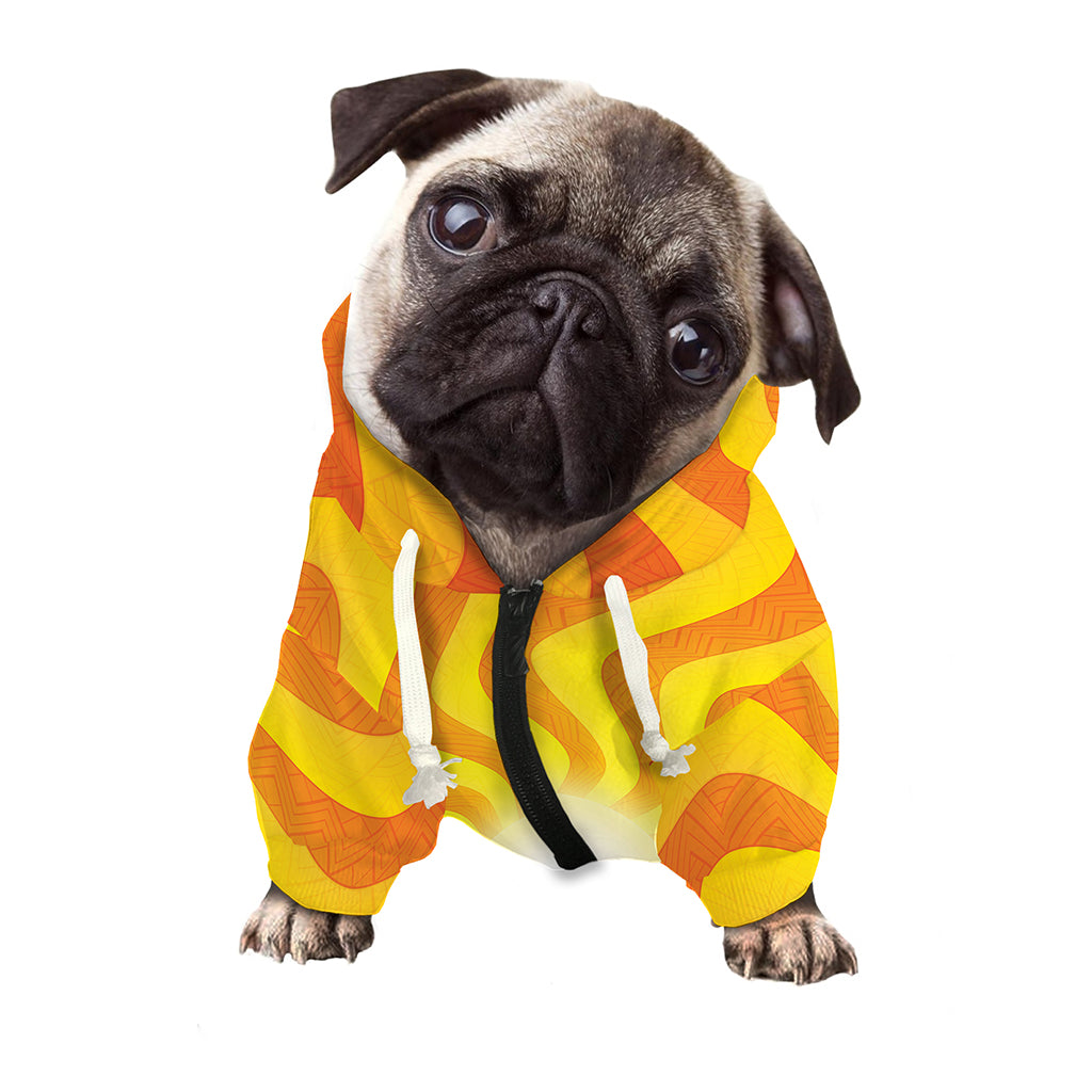 Psychedelic Burning Sun Print Dog Zip Up Hoodie