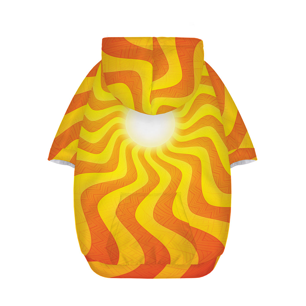 Psychedelic Burning Sun Print Dog Zip Up Hoodie