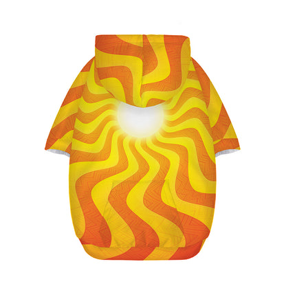 Psychedelic Burning Sun Print Dog Zip Up Hoodie