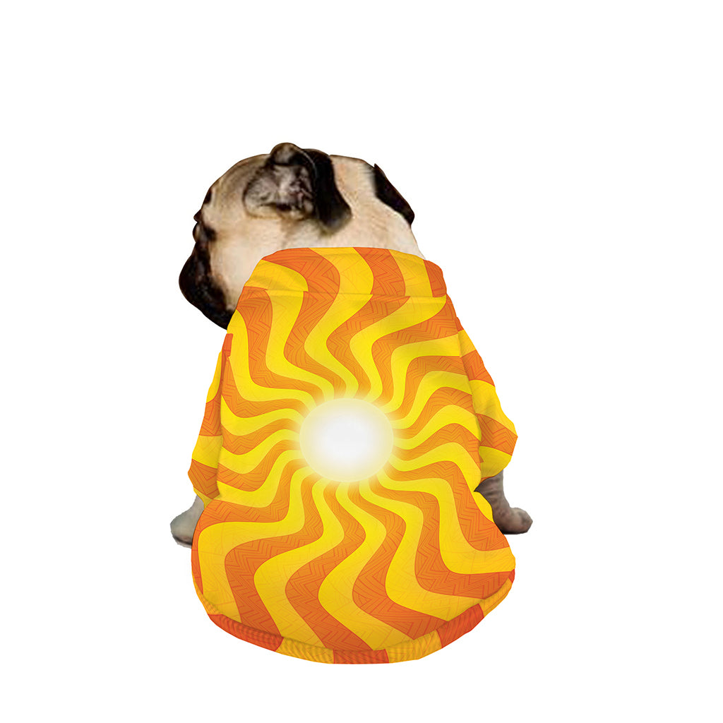 Psychedelic Burning Sun Print Dog Zip Up Jacket