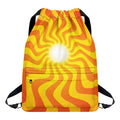 Psychedelic Burning Sun Print Drawstring Backpack