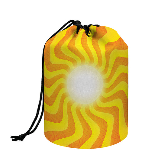 Psychedelic Burning Sun Print Drawstring Makeup Bag