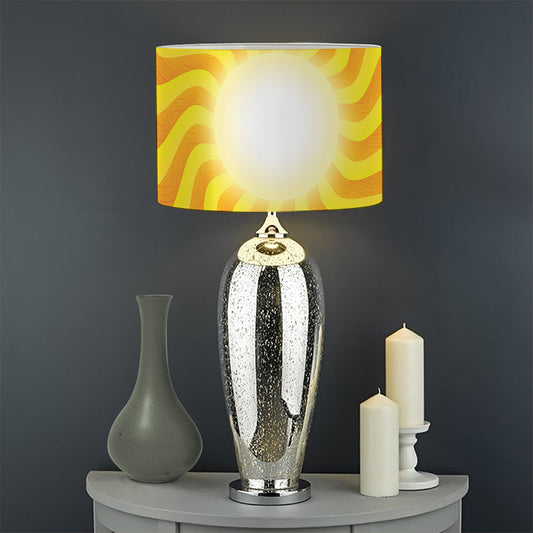 Psychedelic Burning Sun Print Drum Lamp Shade