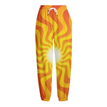 Psychedelic Burning Sun Print Fleece Lined Knit Pants