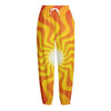 Psychedelic Burning Sun Print Fleece Lined Knit Pants