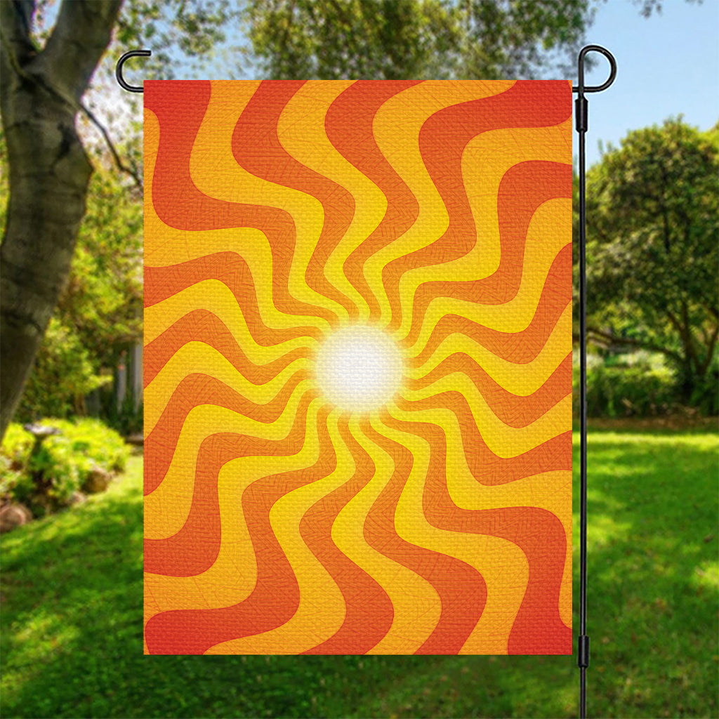 Psychedelic Burning Sun Print Garden Flag