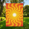 Psychedelic Burning Sun Print Garden Flag