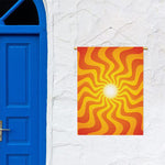 Psychedelic Burning Sun Print Garden Flag