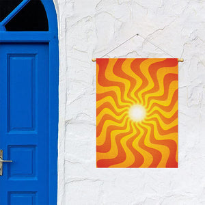 Psychedelic Burning Sun Print Garden Flag